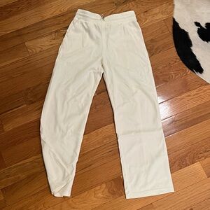 White Elastic Waist sweat Pants